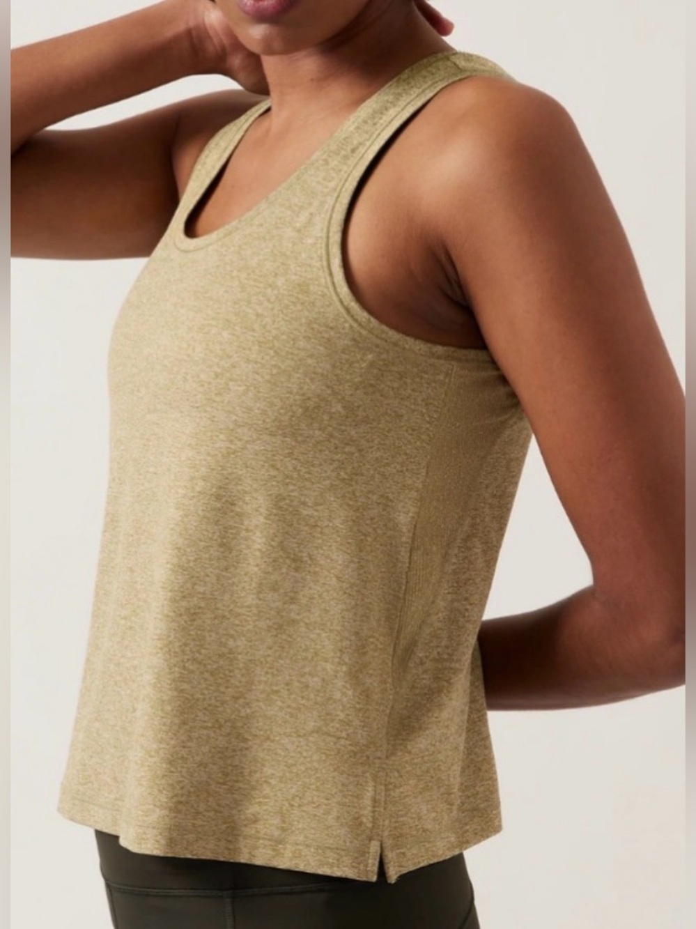 Athleta Uptempo Elevate Tank, Tapestry Gold Heather, sz S